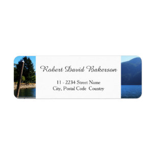 landscape photo of lake, sky, mountain label
