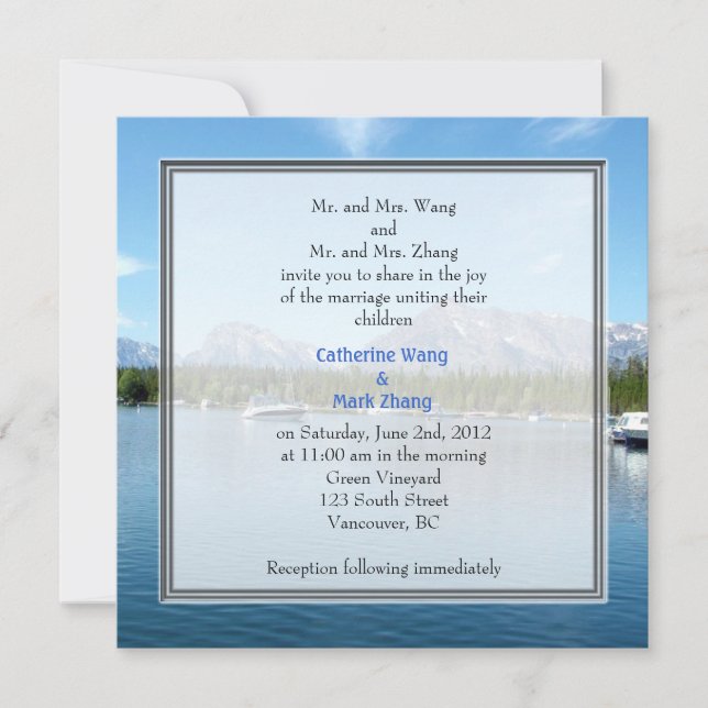 Landscape photo wedding invitations. Grand Teton Invitation (Front)