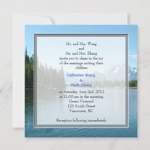 Landscape photo wedding invitations. Grand Teton