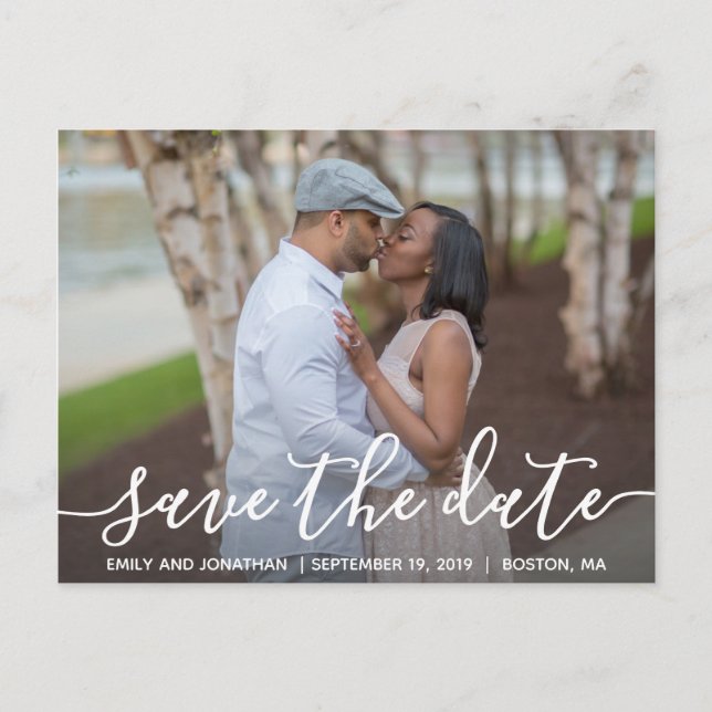 Landscape Photo Wedding Save The Date Postcard (Front)
