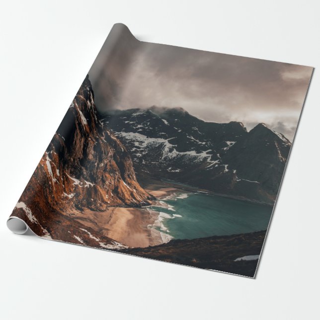 LANDSCAPE PHOTOGRAPHY OF BROWN MOUNTAIN ACROSS WAT WRAPPING PAPER (Unrolled)