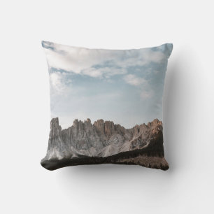 LANDSCAPE PHOTOGRAPHY OF GRAY AND BROWN MOUNTAIN THROW PILLOW