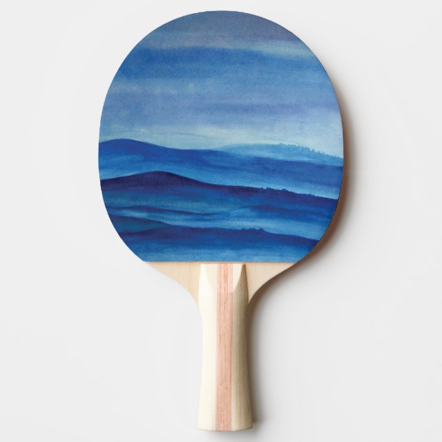 Landscape Ping Pong Paddle, Red Rubber Back Ping-Pong Paddle (Front)