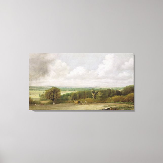 Landscape: Ploughing Scene in Suffolk (A Summerlan Canvas Print (Front)