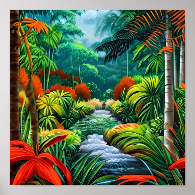 Landscape Portrait of a Jungle Poster (Front)