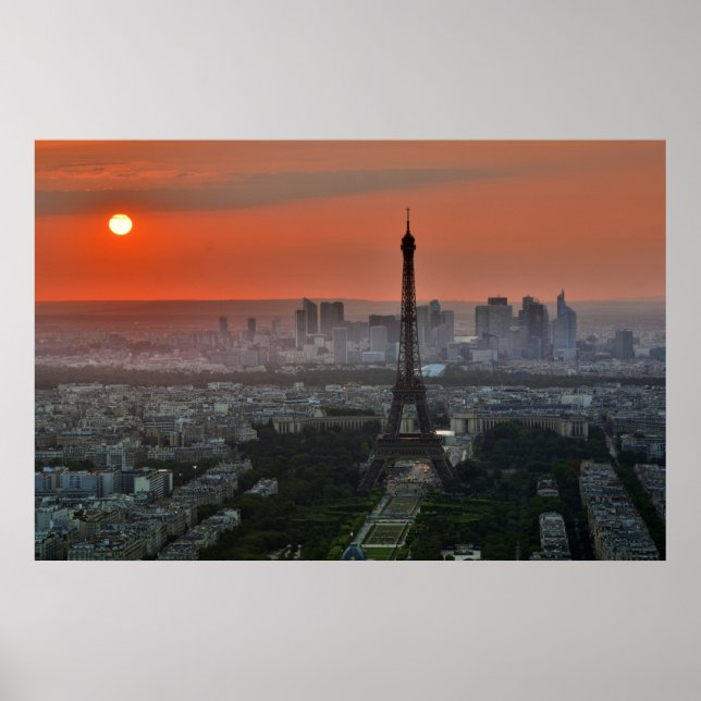Landscape Poster - Dawn in Paris Eiffel Tower (Front)