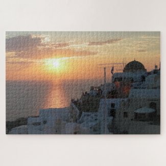 Landscape Puzzle: Santorini Sunset