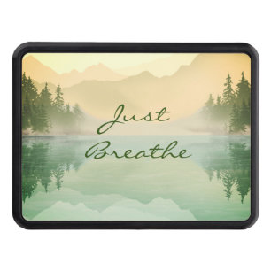 Landscape Reflection Lake Trees Green Just Breathe Hitch Cover