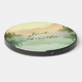 Landscape Reflection Lake Trees Green Just Breathe Wireless Charger (Front 2)
