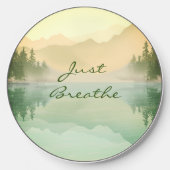 Landscape Reflection Lake Trees Green Just Breathe Wireless Charger (Front)