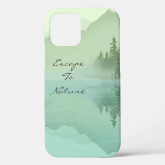 Landscape Reflection Lake Trees Green Motivational iPhone 12 Case