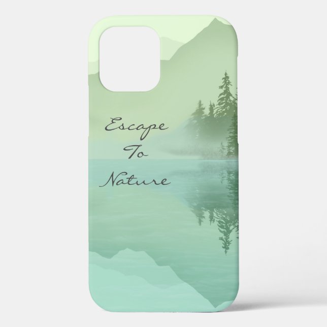 Landscape Reflection Lake Trees Green Motivational Case-Mate iPhone Case (Back)