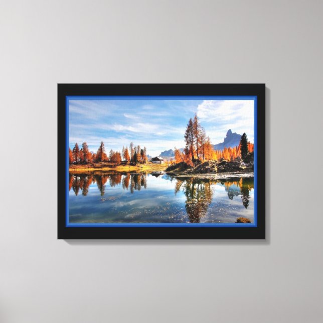 Landscape River In Autumn Canvas Print (Front)