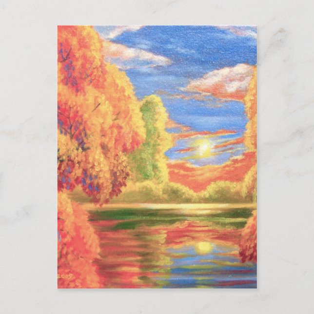 Landscape River Lake Painting Art Postcard (Front)