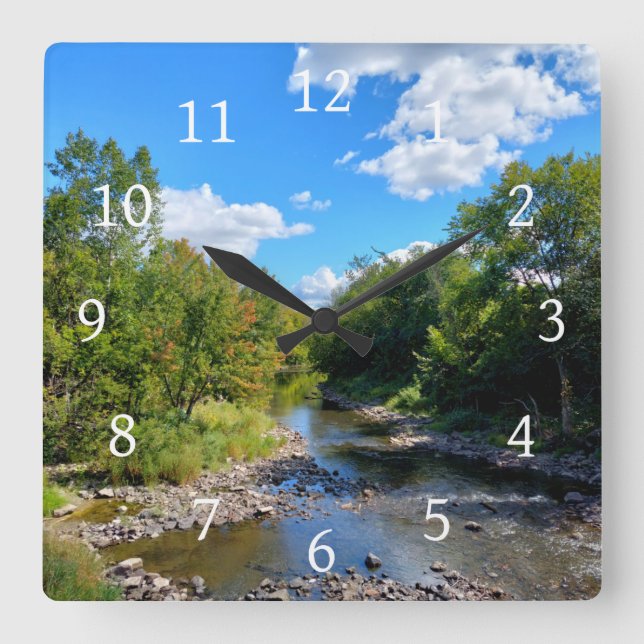 Landscape River Nature Photo 176 Square Wall Clock (Front)