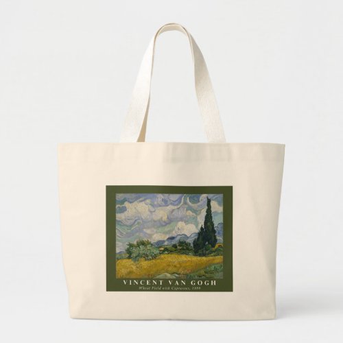 Landscape Saint_Rmy in Green Large Tote Bag