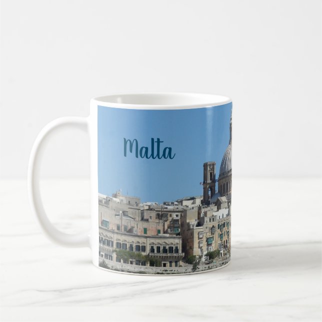 Landscape Scene of Valletta City in Malta Souvenir Coffee Mug (Left)