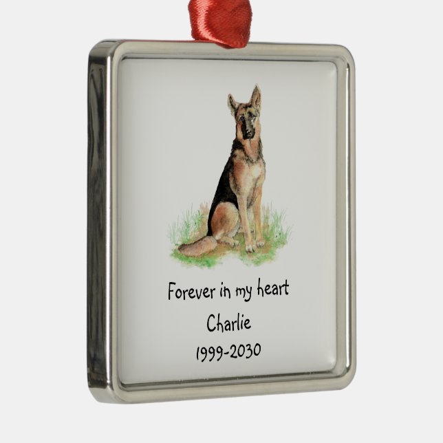 Landscape Size Photo Memorial Keepsake Pet Dog  Me Metal Ornament (Right)