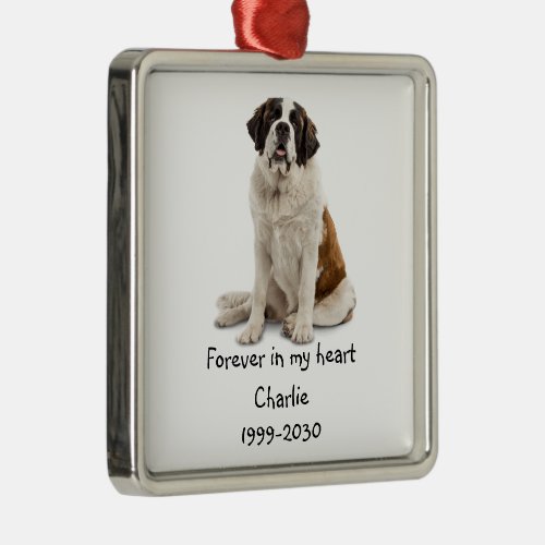 Landscape Size Photo Memorial Keepsake Pet Dog  Metal Ornament