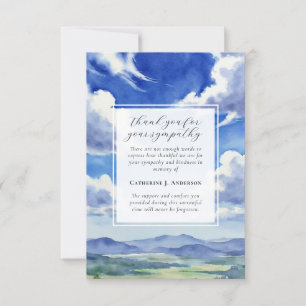Landscape Sky Memorial Photo Sympathy Funeral Thank You Card