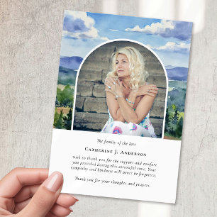 Landscape Sky Memorial Photo Sympathy Funeral Thank You Card