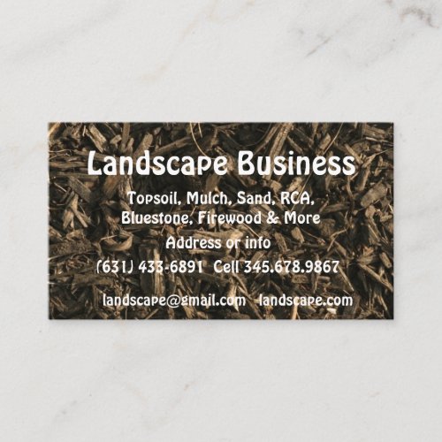 Landscape Soil Gardening Sod Topsoil Business  Business Card