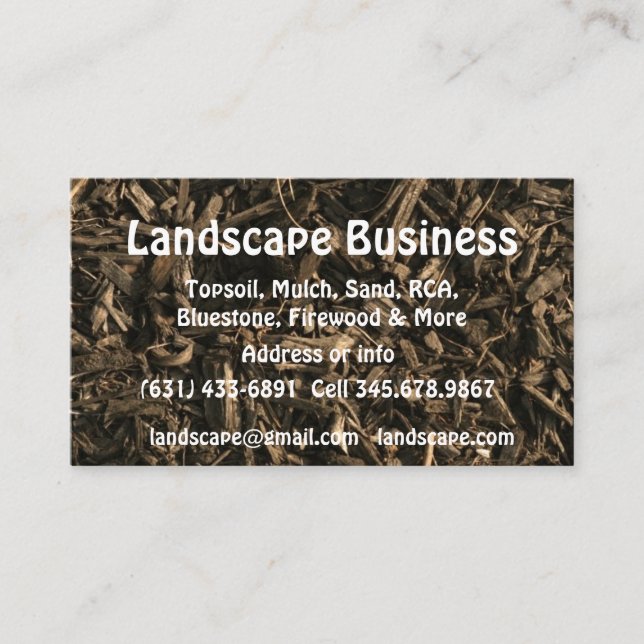 Landscape Soil Gardening Sod Topsoil Business  Business Card (Front)