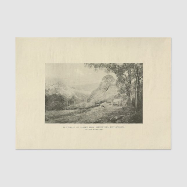 Landscape Sussex Trees Ephemera Decoupage Tissue Paper (Front)