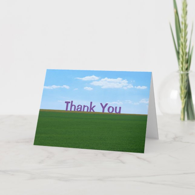 Landscape "Thank You" Customizable Letterpress Thank You Card (Front)
