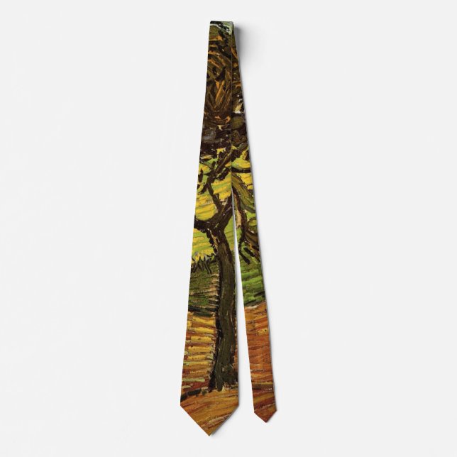 Landscape, Trees and Figures by Vincent van Gogh Neck Tie (Front)
