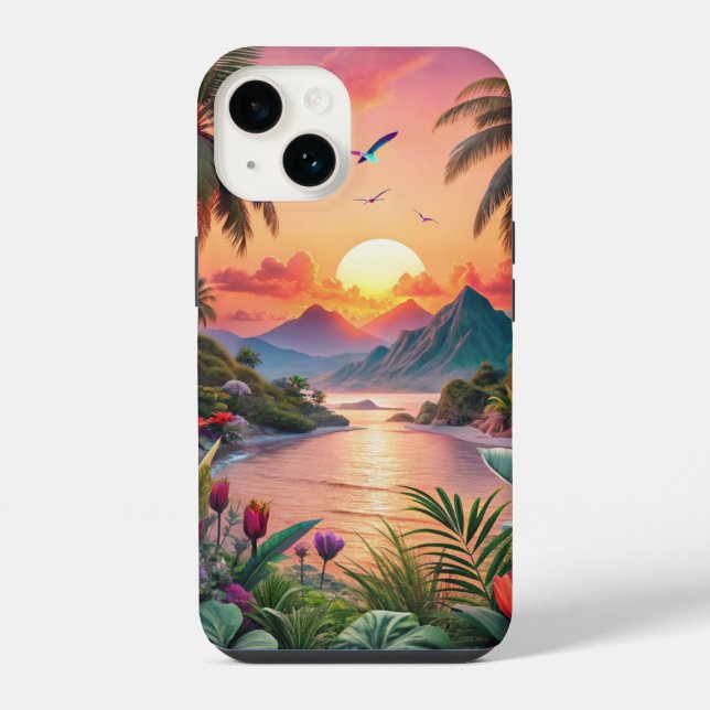 Landscape Tropical Beach Iphone Case (Back)