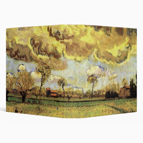 Landscape Under a Stormy Sky by Vincent van Gogh 3 Ring Binder