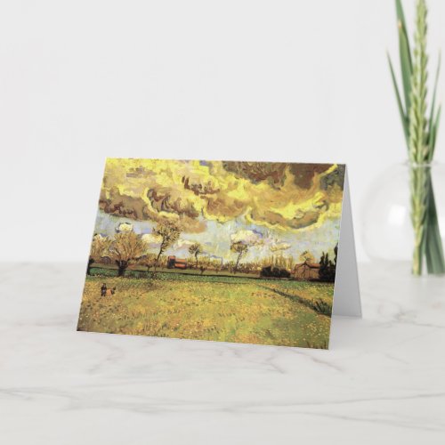 Landscape Under a Stormy Sky by Vincent van Gogh Card