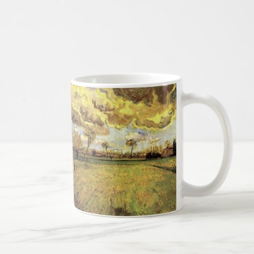 Landscape Under a Stormy Sky by Vincent van Gogh Coffee Mug