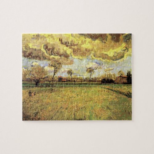 Landscape Under a Stormy Sky by Vincent van Gogh Jigsaw Puzzle