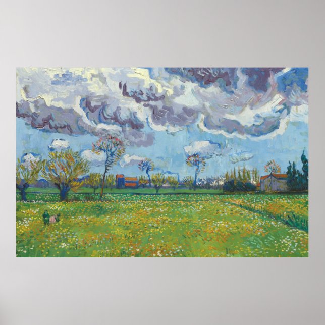 Landscape Under a Stormy Sky Vincent Gogh  Poster (Front)