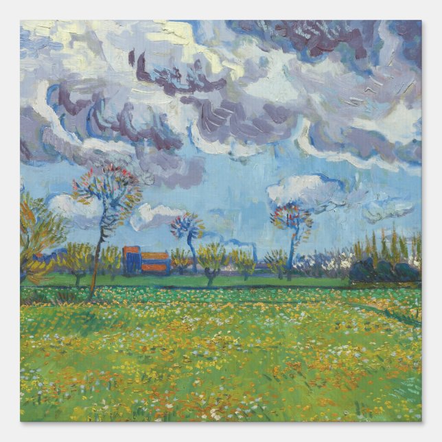 Landscape Under a Stormy Sky Vincent Gogh  Sign (Front)