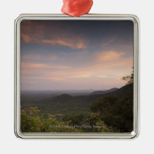 Landscape Under A Sunset Metal Ornament