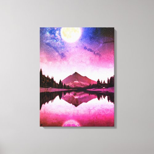 Landscape under the Moon light Canvas Print