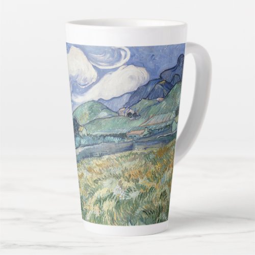 Landscape Vincent Van Gogh Vintage Art Monogrammed Latte Mug
