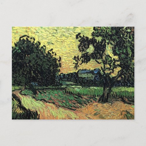 Landscape w Chateau of Auvers by Vincent van Gogh Postcard