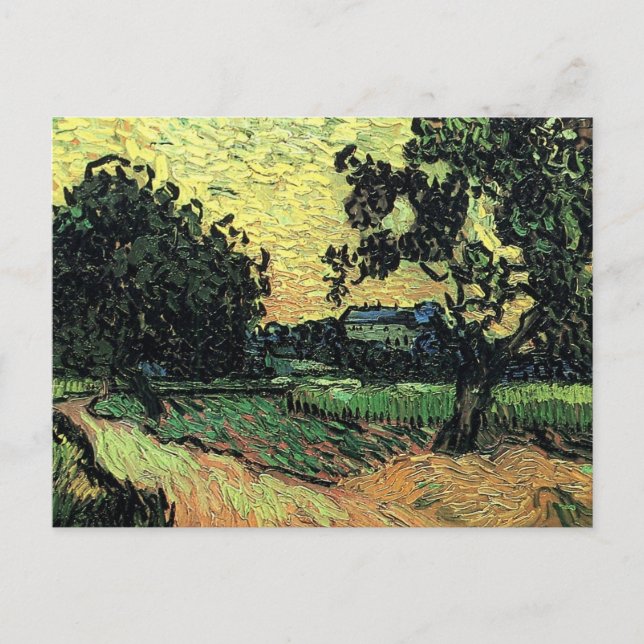 Landscape w Chateau of Auvers by Vincent van Gogh Postcard (Front)