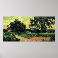 Landscape w Chateau of Auvers by Vincent van Gogh Poster