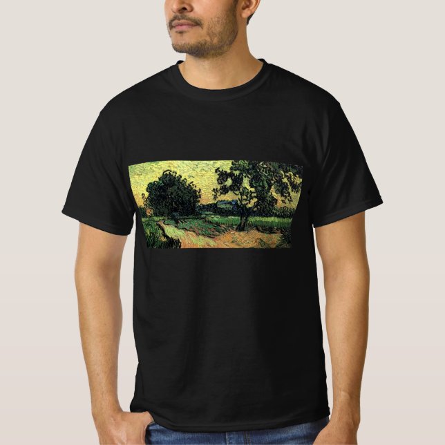 Landscape w Chateau of Auvers by Vincent van Gogh T-Shirt (Front)