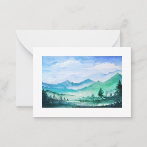 landscape watercolor note card