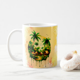 landscape watercolor painting coffee mug