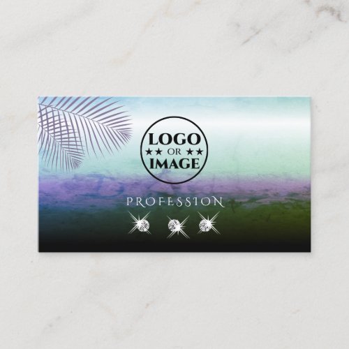 Landscape Watercolors Sparkling Diamonds with Logo Business Card