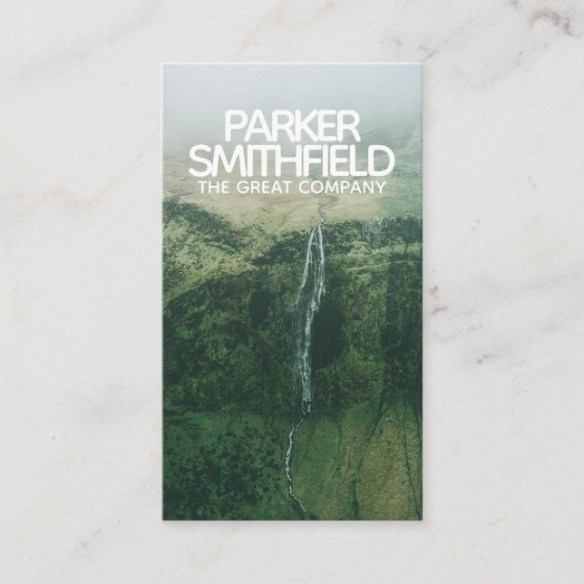 Landscape Waterfall Nature Business Card (Front)