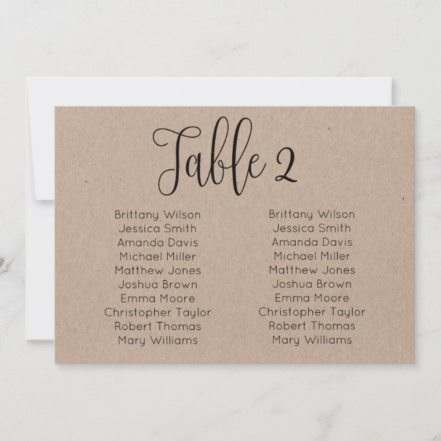 Landscape wedding seating chart. Rustic modern Invitation (Front)