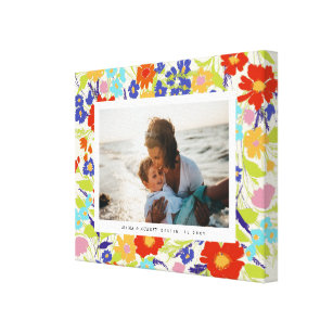 Landscape Wildflower Frame Mother's Day Gift Canva Canvas Print